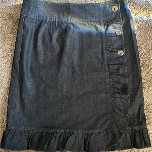 Leifsdottir Charcoal Ruffle Pencil Skirt